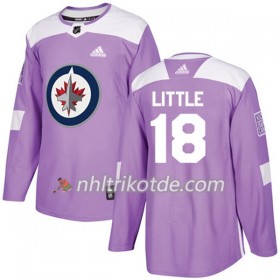 Winnipeg Jets Trikot Bryan Little 18 Adidas 2017-2018 Lila Fights Cancer Practice Authentic - Herren